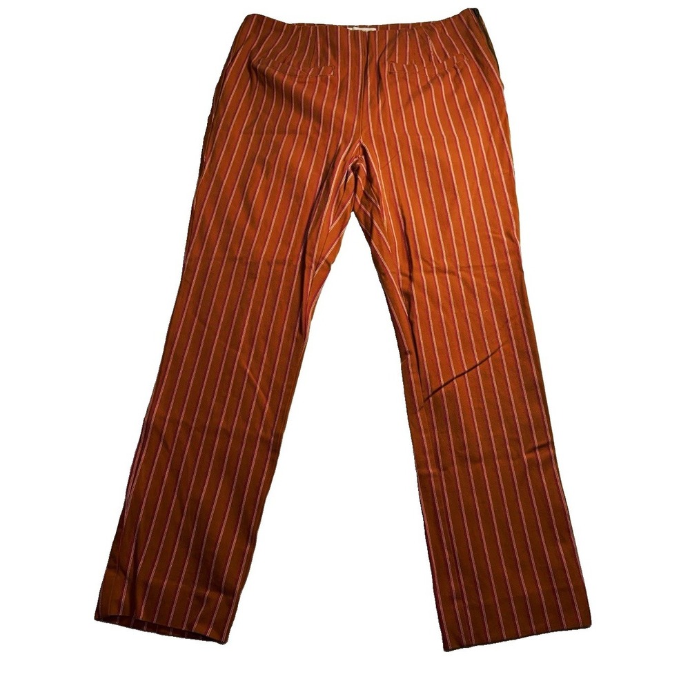 The Essential Slim by Anthropologie Orange Pinstripe Pant, Size 8
